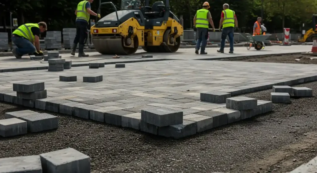 paver under construction