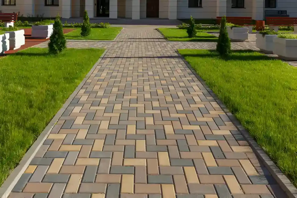 unilock pavers on walkway