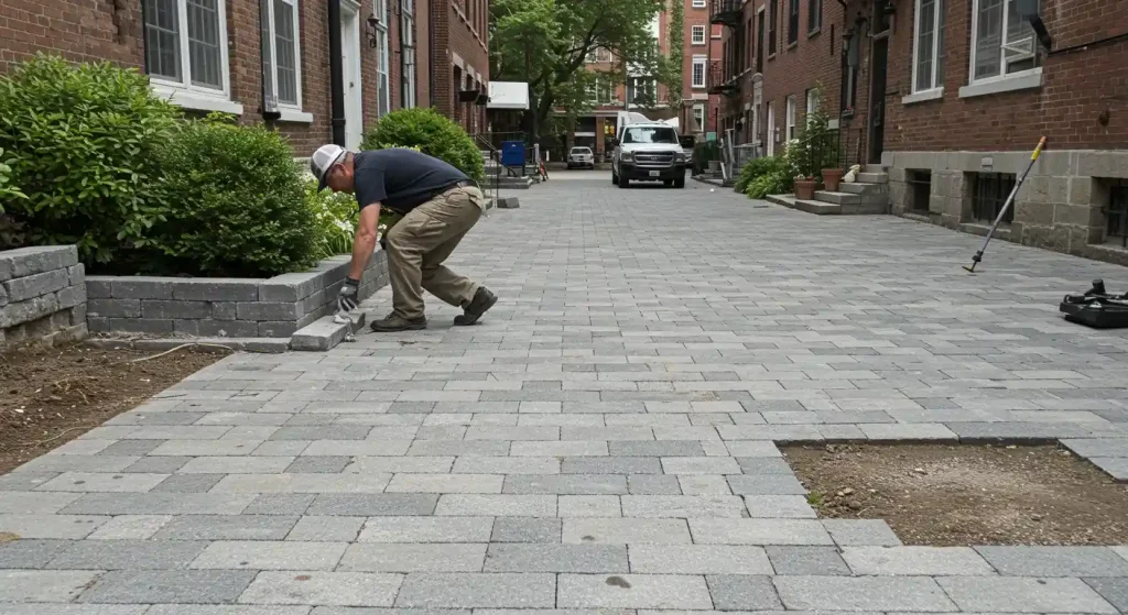 Techo-Bloc pavers on street