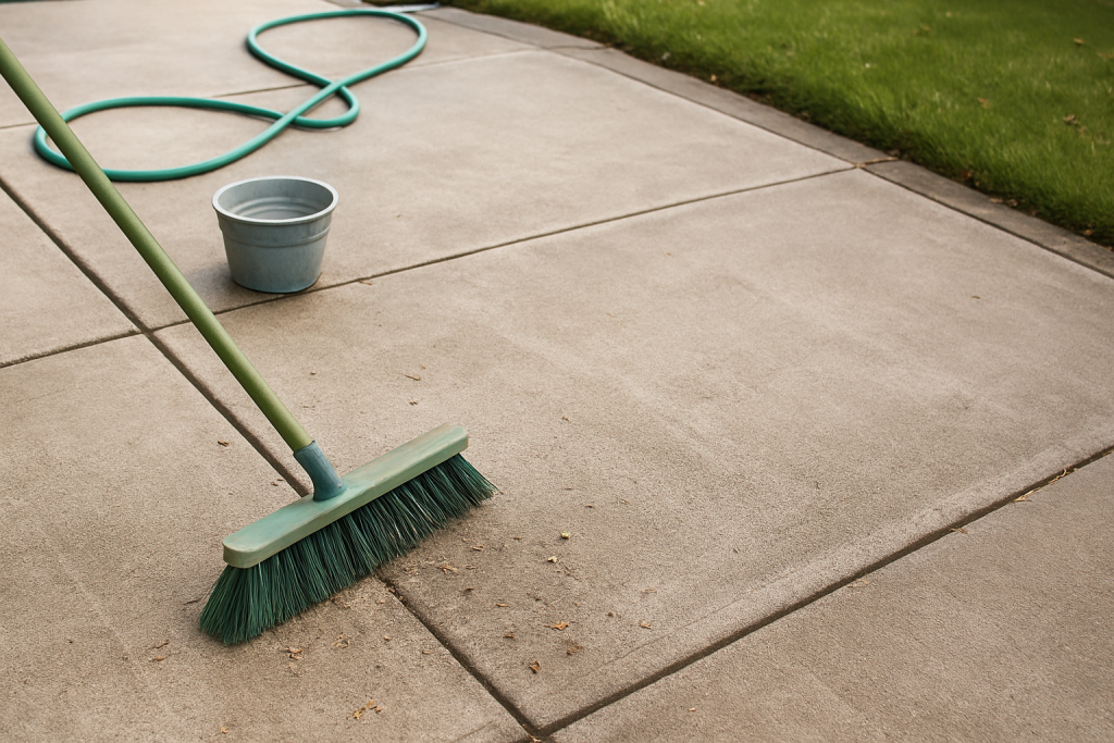 Modern concrete patio borders creating clean edges and a polished outdoor design