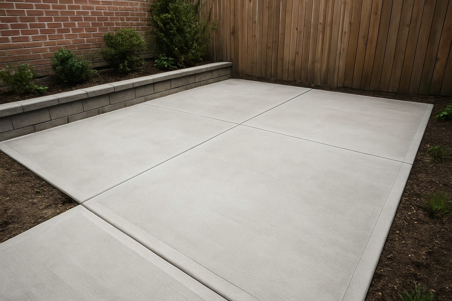 Newly built concrete patio in NYC showing real project cost examples