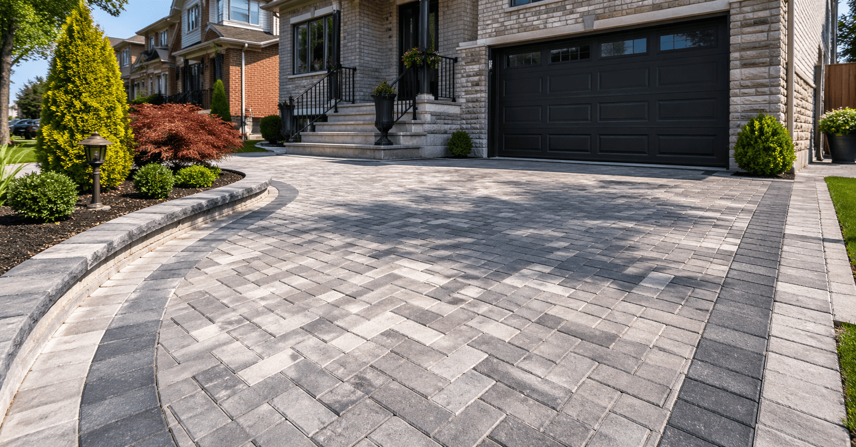 Paver driveway installation in Queens NY home