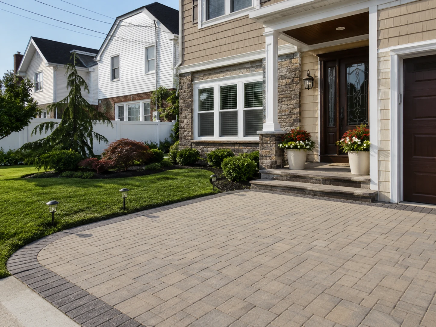 Concrete paver entrance at a St. George Staten Island residential property
