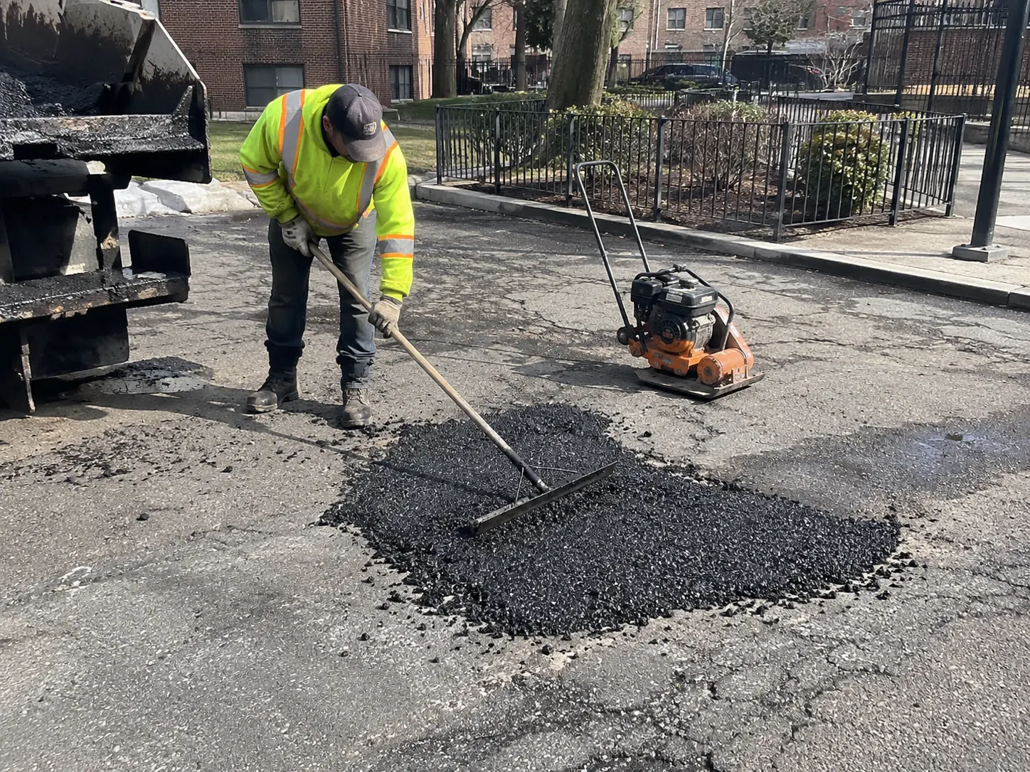 Asphalt pothole patching and pavement maintenance in NYC