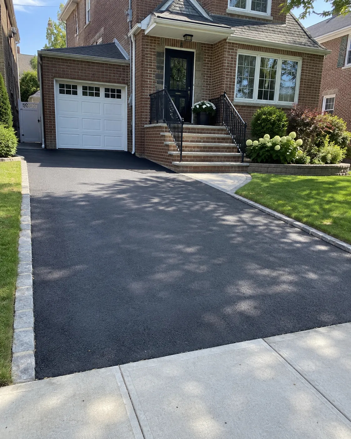Residential asphalt driveway paving at a NYC property
