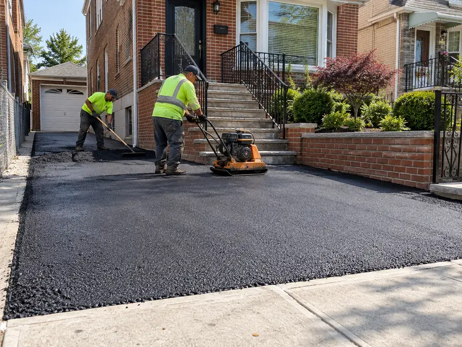 Asphalt paving and driveway repair at a Bensonhurst Brooklyn property