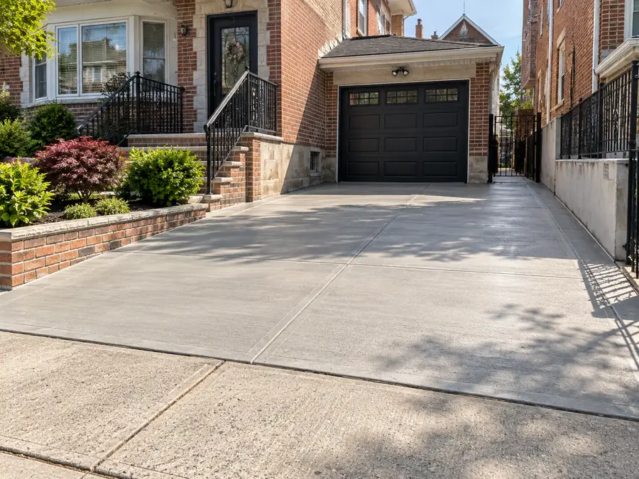 New concrete driveway and flatwork at a Bensonhurst Brooklyn home