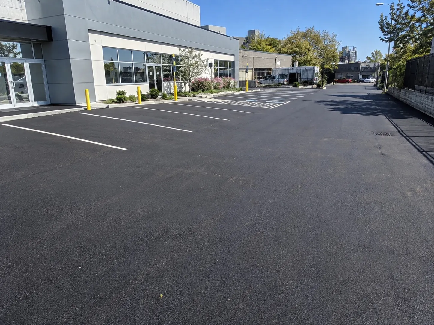 New commercial asphalt paving for a parking area in New York City