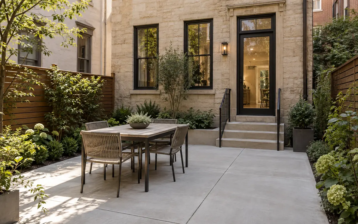 Poured-concrete walkway at an NYC multifamily property