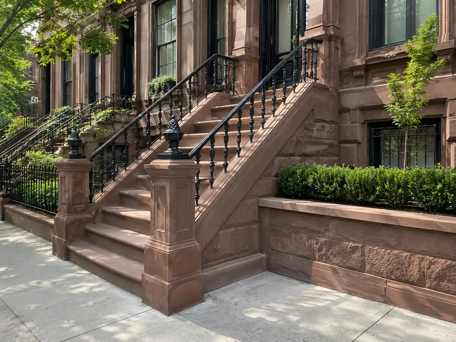 Masonry steps and stoop at an NYC brownstone property