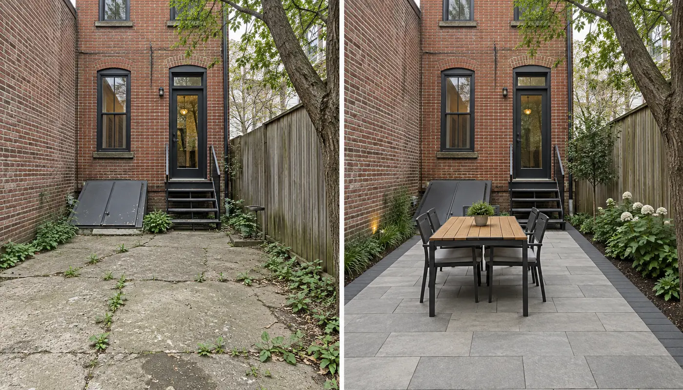 Porcelain paver terrace at an NYC townhouse