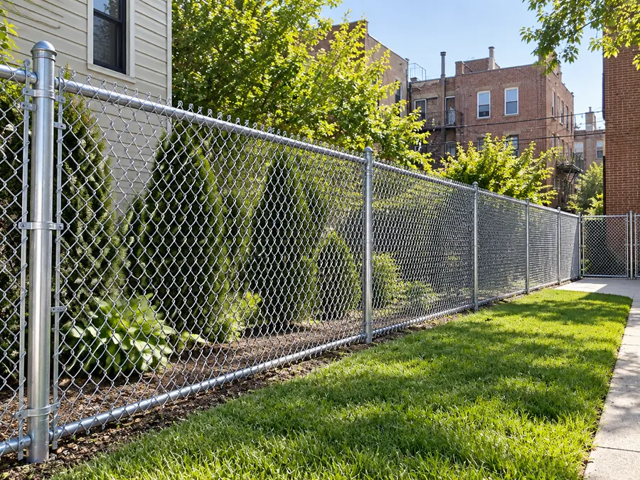 Chain-link fence installation at a New York City residential property